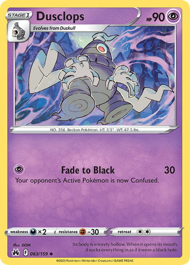 Carta Dusclops 63/159 do set Crown Zenith — Pokémon TCG | Bynx