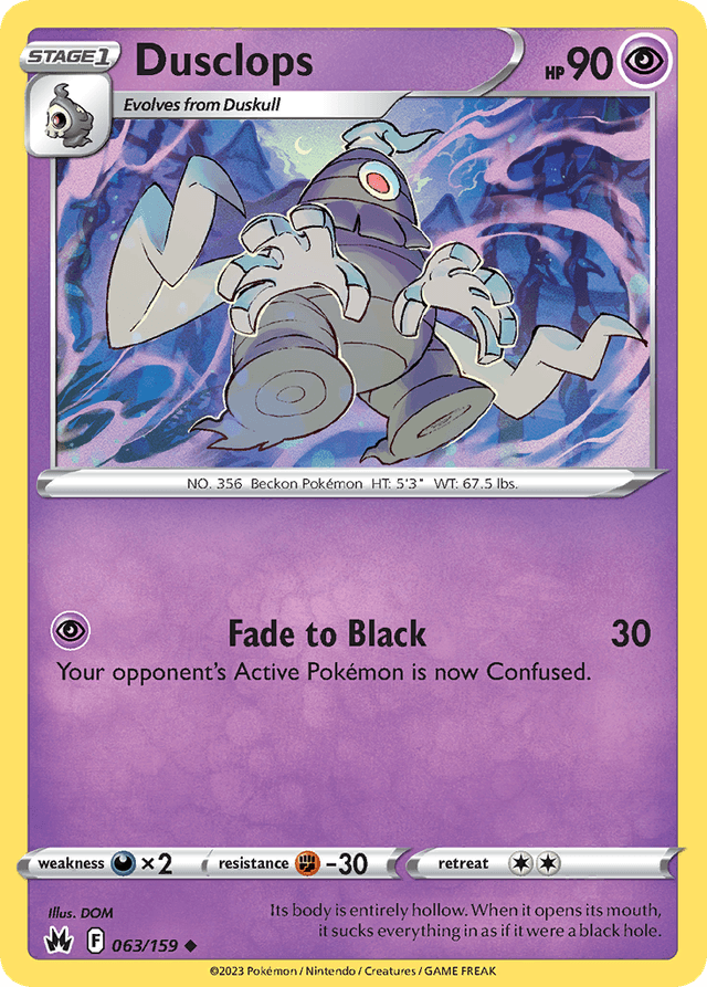 Carta Dusclops 63/159 do set Crown Zenith — Pokémon TCG | Bynx
