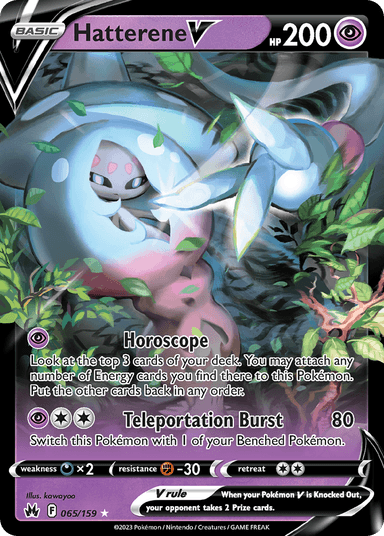 Carta Hatterene V 65/159 do set Crown Zenith — Pokémon TCG | Bynx