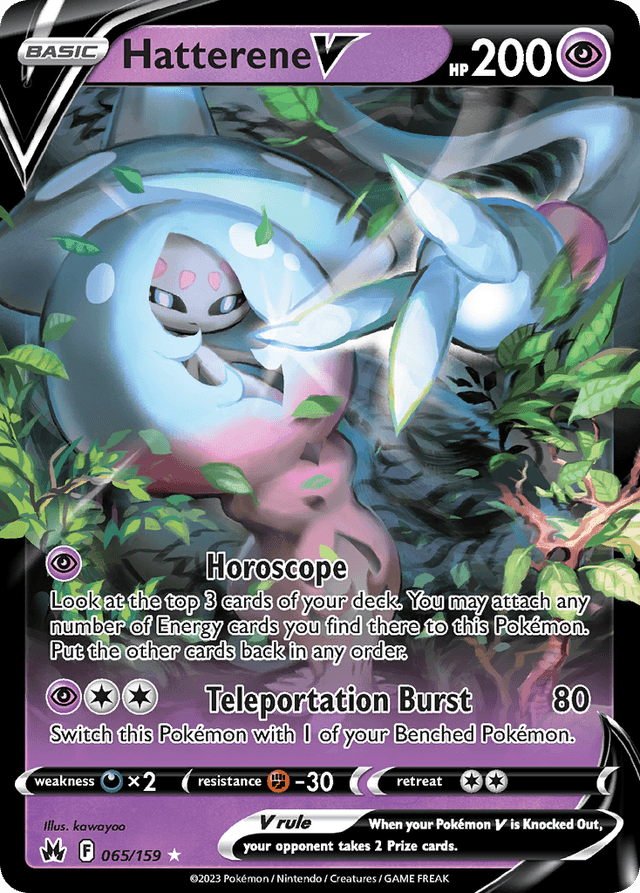 Carta Hatterene V 65/159 do set Crown Zenith — Pokémon TCG | Bynx
