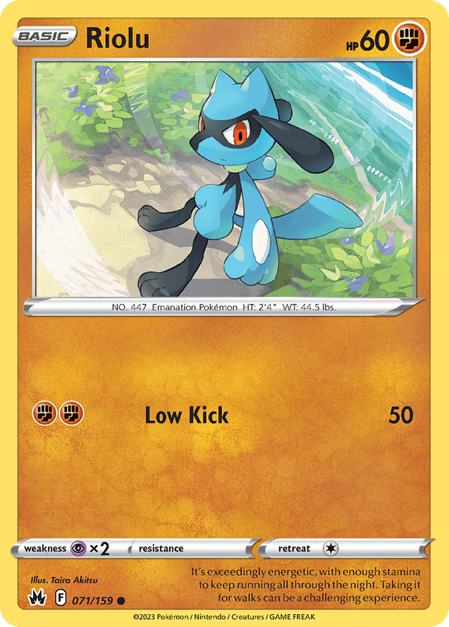 Carta Riolu 71/159 do set Crown Zenith — Pokémon TCG | Bynx