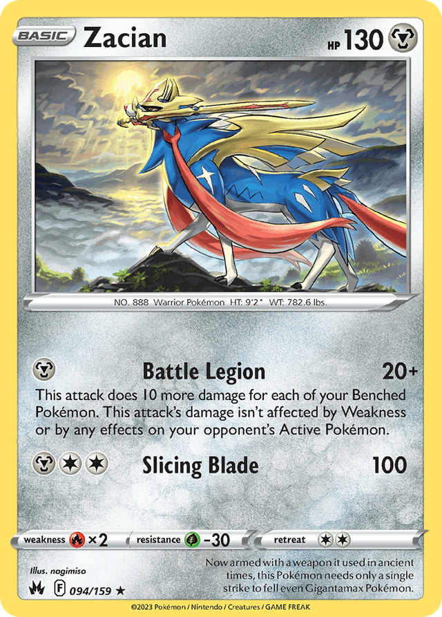 Carta Zacian 94/159 do set Crown Zenith — Pokémon TCG | Bynx