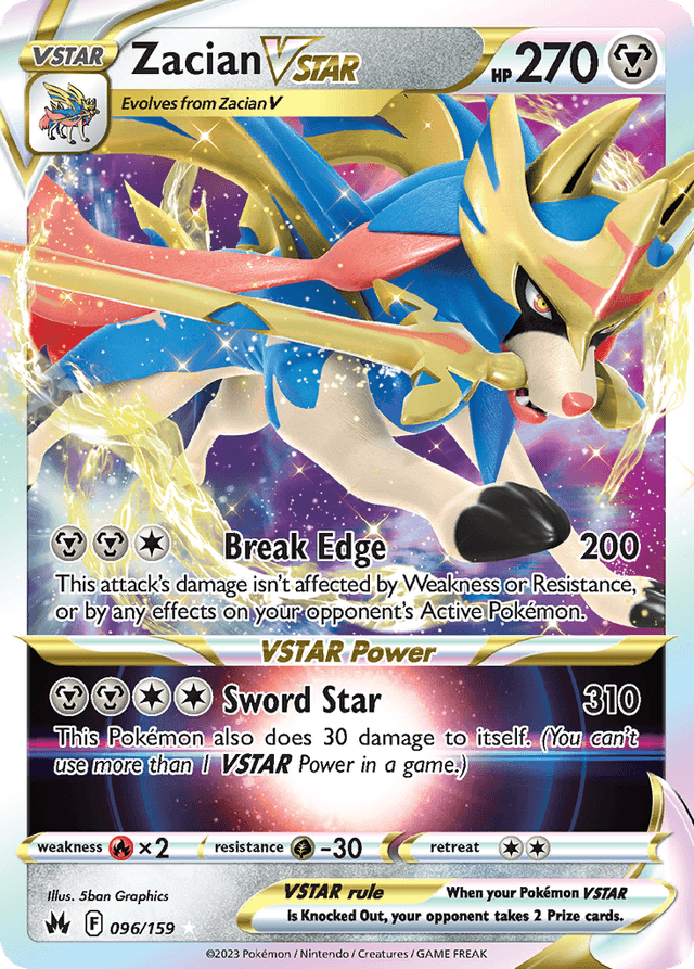 Carta Zacian VSTAR 96/159 do set Crown Zenith — Pokémon TCG | Bynx