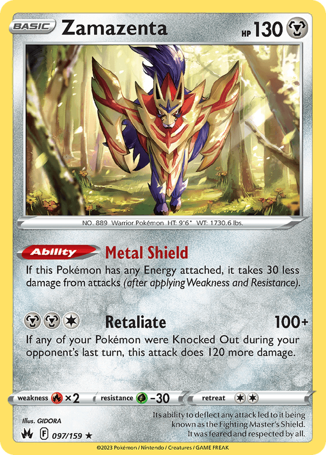Carta Zamazenta 97/159 do set Crown Zenith — Pokémon TCG | Bynx