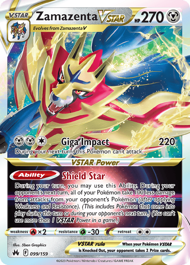 Carta Zamazenta VSTAR 99/159 do set Crown Zenith — Pokémon TCG | Bynx