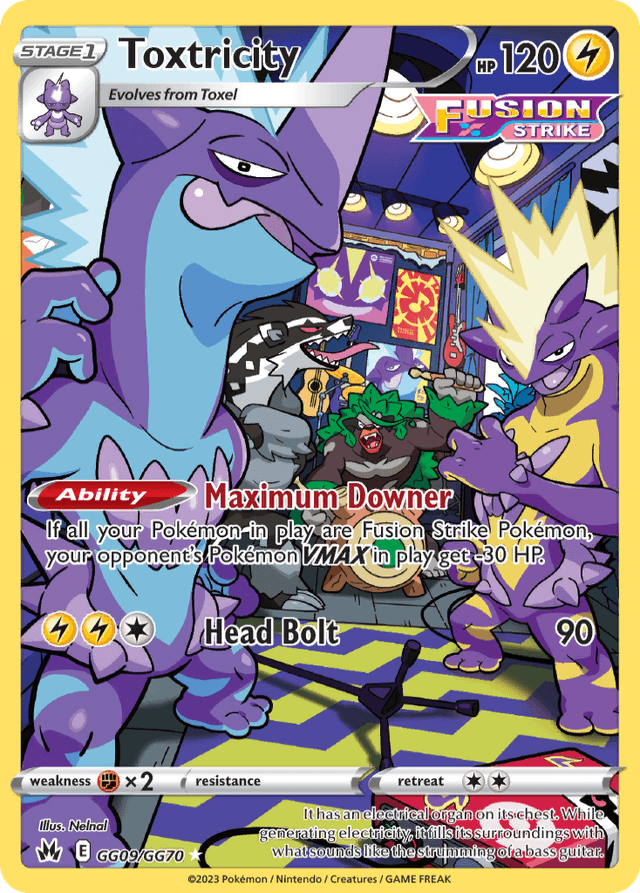 Carta Toxtricity GG09/70 do set Crown Zenith Galarian Gallery — Pokémon TCG | Bynx