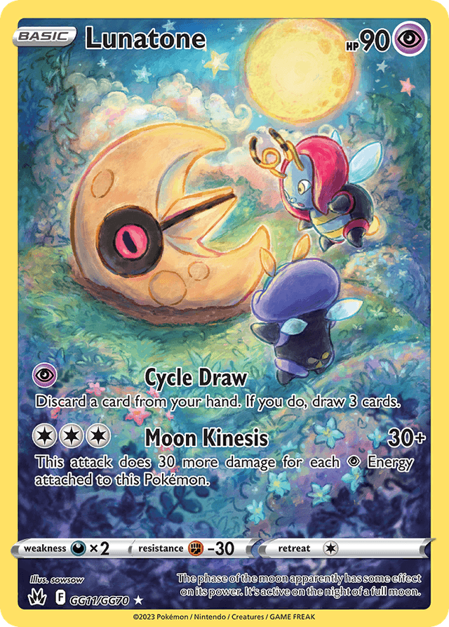 Carta Lunatone GG11/70 do set Crown Zenith Galarian Gallery — Pokémon TCG | Bynx