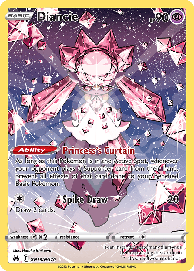 Carta Diancie GG13/70 do set Crown Zenith Galarian Gallery — Pokémon TCG | Bynx