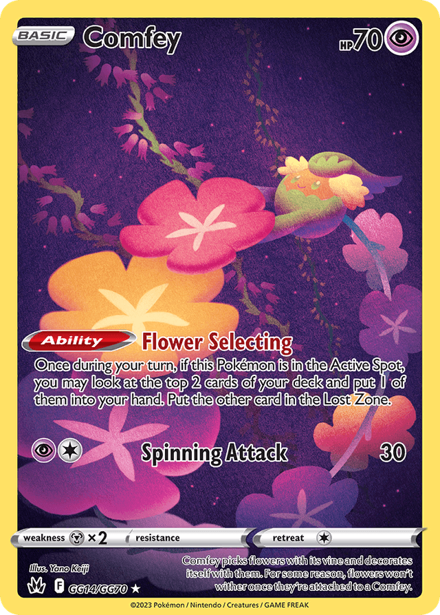 Carta Comfey GG14/70 do set Crown Zenith Galarian Gallery — Pokémon TCG | Bynx