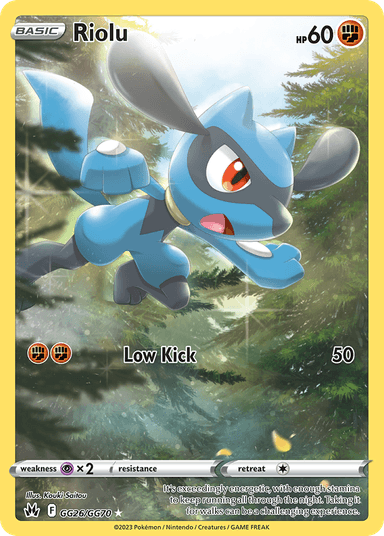 Carta Riolu GG26/70 do set Crown Zenith Galarian Gallery — Pokémon TCG | Bynx
