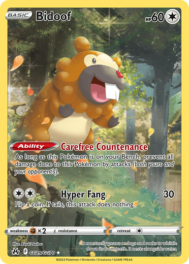 Carta Bidoof GG29/70 do set Crown Zenith Galarian Gallery — Pokémon TCG | Bynx