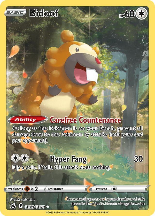 Carta Bidoof GG29/70 do set Crown Zenith Galarian Gallery — Pokémon TCG | Bynx