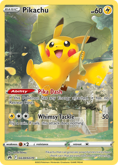 Carta Pikachu GG30/70 do set Crown Zenith Galarian Gallery — Pokémon TCG | Bynx