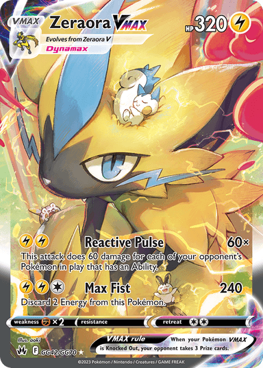 Carta Zeraora VMAX GG42/70 do set Crown Zenith Galarian Gallery — Pokémon TCG | Bynx