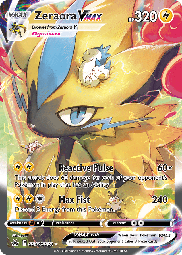 Carta Zeraora VMAX GG42/70 do set Crown Zenith Galarian Gallery — Pokémon TCG | Bynx