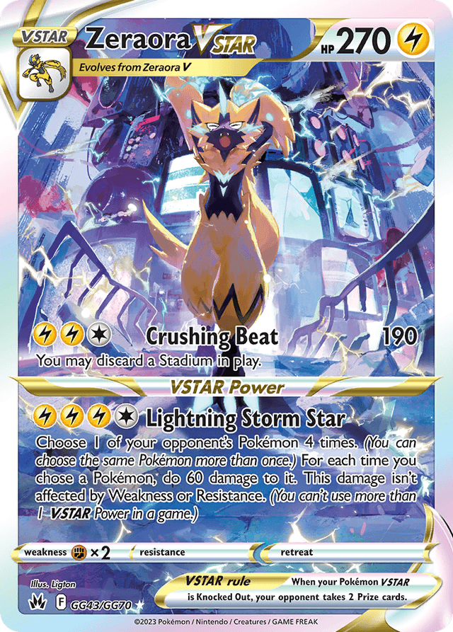 Carta Zeraora VSTAR GG43/70 do set Crown Zenith Galarian Gallery — Pokémon TCG | Bynx