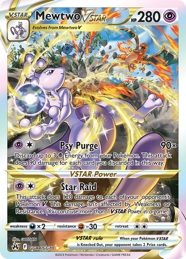 Carta Mewtwo VSTAR GG44/70 do set Crown Zenith Galarian Gallery — Pokémon TCG | Bynx