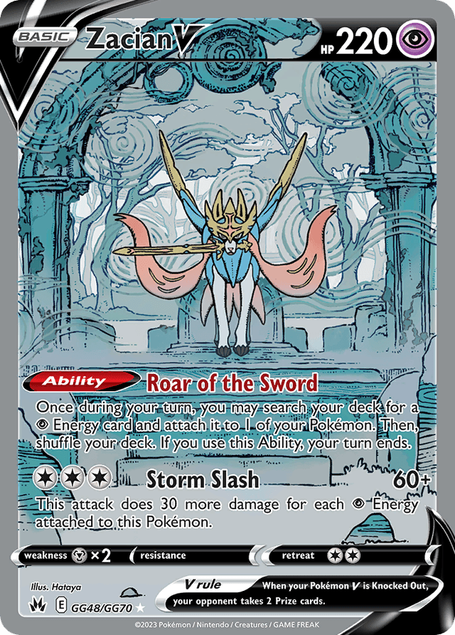 Carta Zacian V GG48/70 do set Crown Zenith Galarian Gallery — Pokémon TCG | Bynx