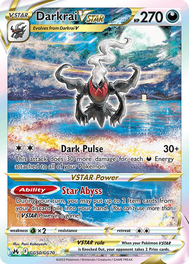 Carta Darkrai VSTAR GG50/70 do set Crown Zenith Galarian Gallery — Pokémon TCG | Bynx