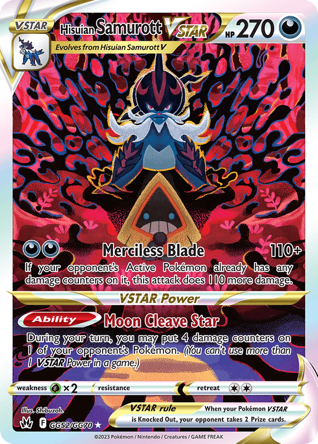 Carta Hisuian Samurott VSTAR GG52/70 do set Crown Zenith Galarian Gallery — Pokémon TCG | Bynx