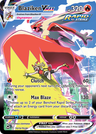 Carta Blaziken VMAX TG15/30 do set Silver Tempest Trainer Gallery — Pokémon TCG | Bynx