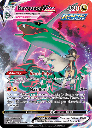 Carta Rayquaza VMAX TG20/30 do set Silver Tempest Trainer Gallery — Pokémon TCG | Bynx