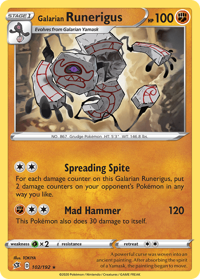 Carta Galarian Runerigus 102/192 do set Rebel Clash — Pokémon TCG | Bynx