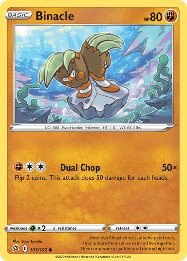 Carta Binacle 103/192 do set Rebel Clash — Pokémon TCG | Bynx
