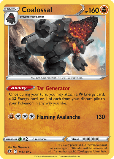 Carta Coalossal 107/192 do set Rebel Clash — Pokémon TCG | Bynx