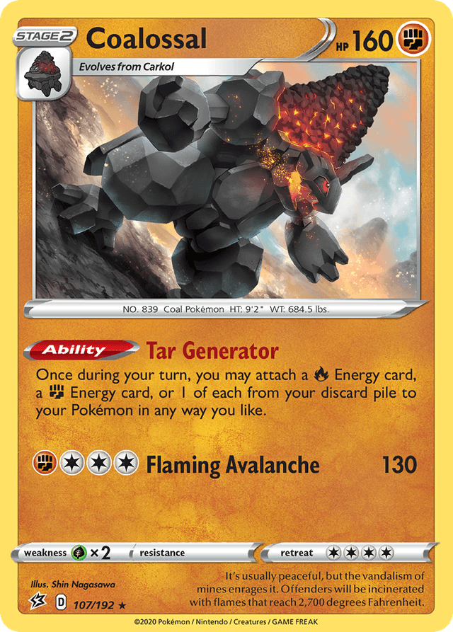 Carta Coalossal 107/192 do set Rebel Clash — Pokémon TCG | Bynx