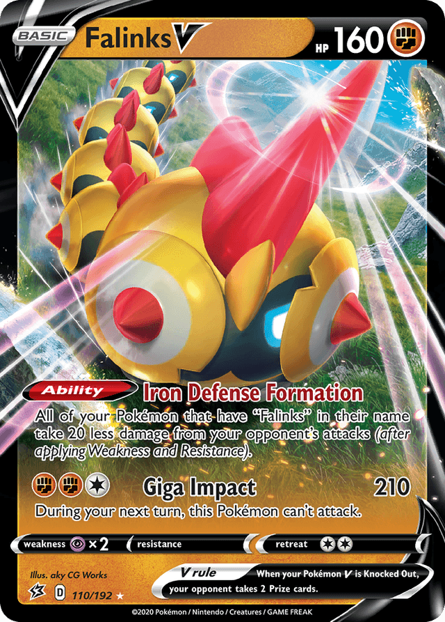Carta Falinks V 110/192 do set Rebel Clash — Pokémon TCG | Bynx