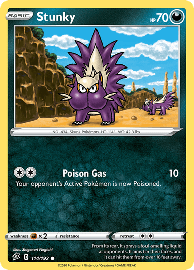 Carta Stunky 114/192 do set Rebel Clash — Pokémon TCG | Bynx