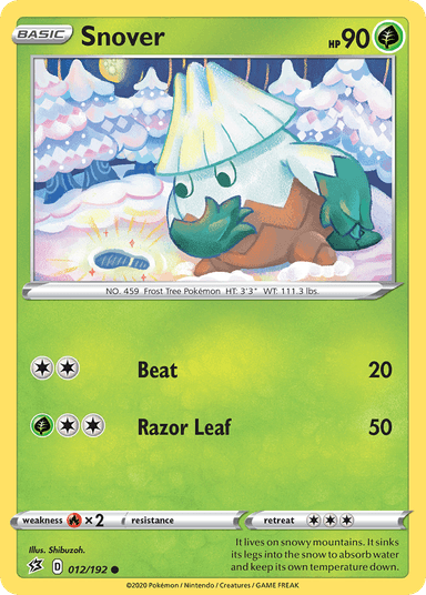 Carta Snover 12/192 do set Rebel Clash — Pokémon TCG | Bynx