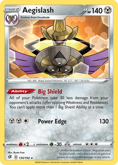 Carta Aegislash 135/192 do set Rebel Clash — Pokémon TCG | Bynx