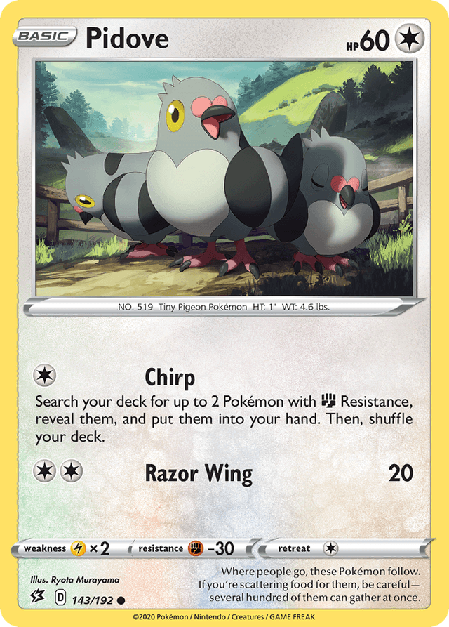 Carta Pidove 143/192 do set Rebel Clash — Pokémon TCG | Bynx
