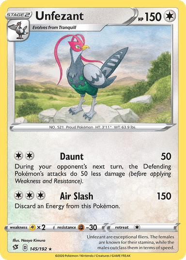 Carta Unfezant 145/192 do set Rebel Clash — Pokémon TCG | Bynx