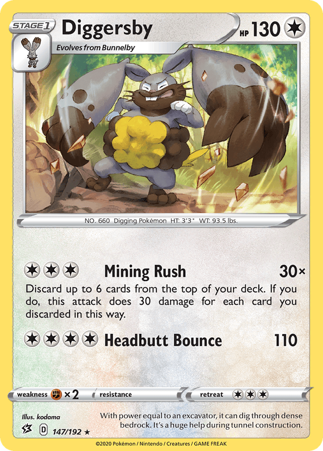 Carta Diggersby 147/192 do set Rebel Clash — Pokémon TCG | Bynx