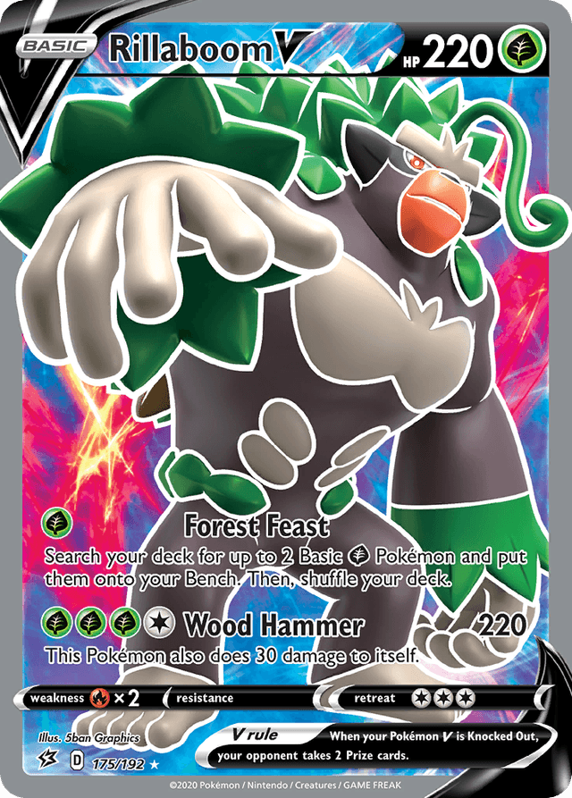 Carta Rillaboom V 175/192 do set Rebel Clash — Pokémon TCG | Bynx