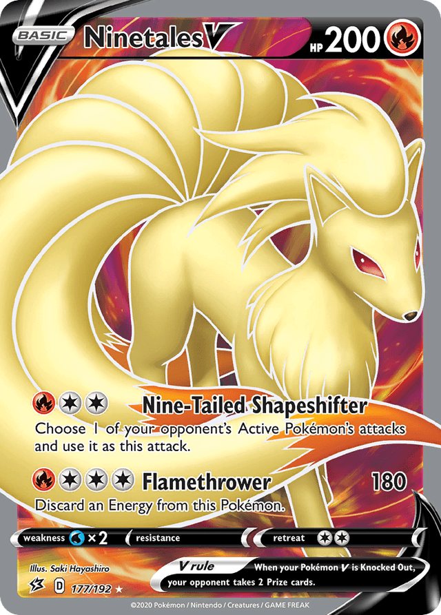 Carta Ninetales V 177/192 do set Rebel Clash — Pokémon TCG | Bynx