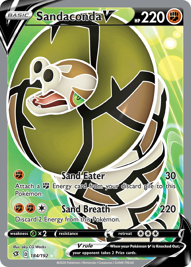 Carta Sandaconda V 184/192 do set Rebel Clash — Pokémon TCG | Bynx