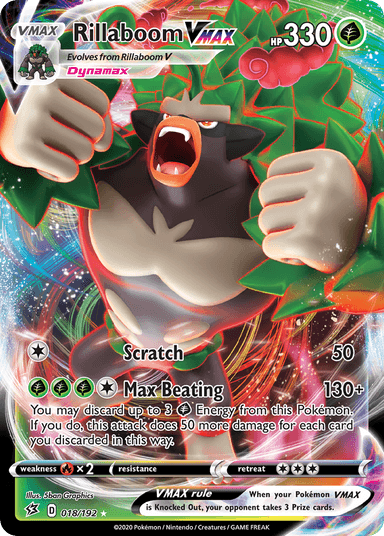 Carta Rillaboom VMAX 18/192 do set Rebel Clash — Pokémon TCG | Bynx