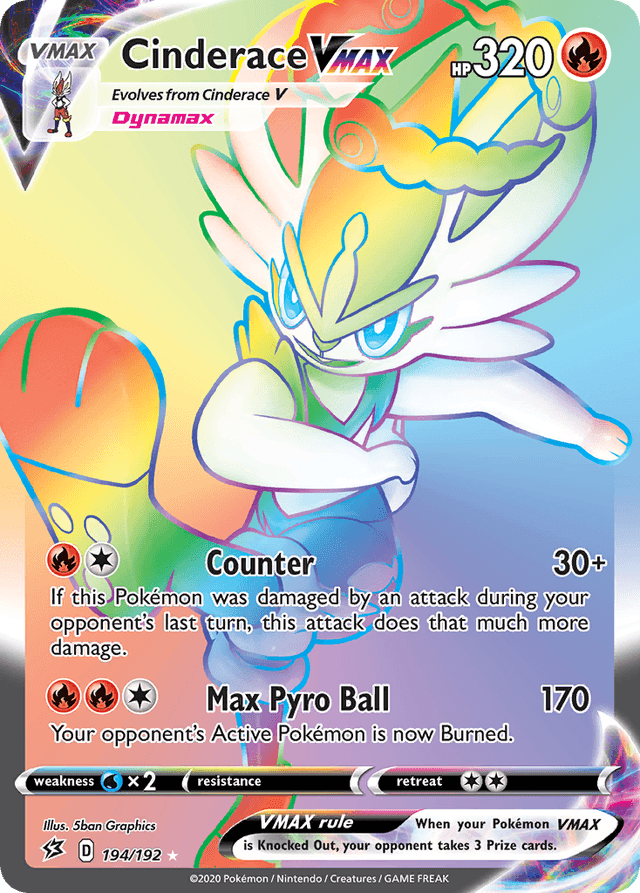 Carta Cinderace VMAX 194/192 do set Rebel Clash — Pokémon TCG | Bynx