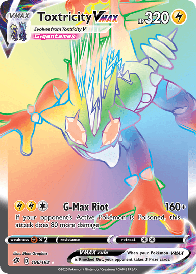 Carta Toxtricity VMAX 196/192 do set Rebel Clash — Pokémon TCG | Bynx