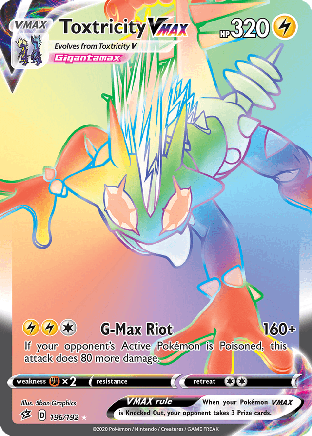 Carta Toxtricity VMAX 196/192 do set Rebel Clash — Pokémon TCG | Bynx