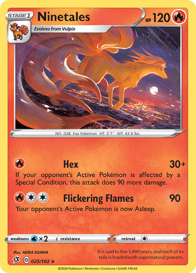 Carta Ninetales 25/192 do set Rebel Clash — Pokémon TCG | Bynx