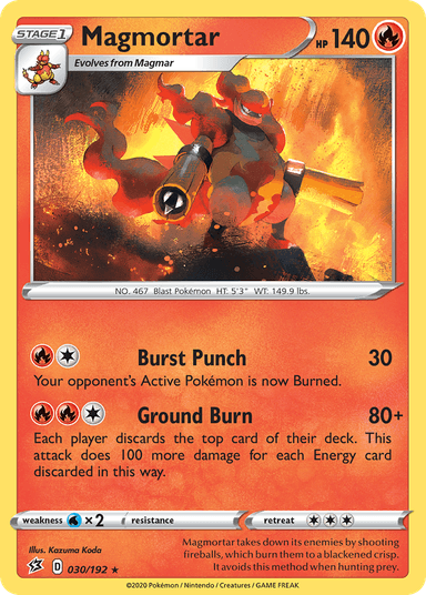 Carta Magmortar 30/192 do set Rebel Clash — Pokémon TCG | Bynx
