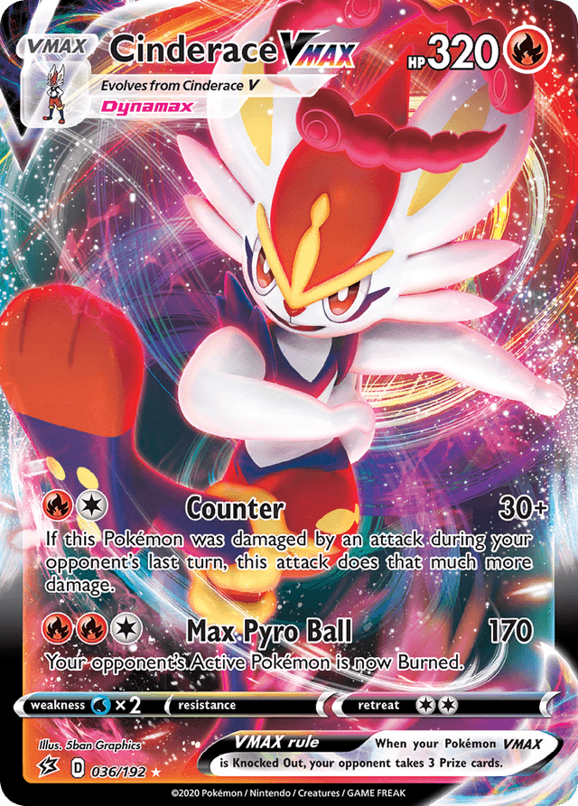 Carta Cinderace VMAX 36/192 do set Rebel Clash — Pokémon TCG | Bynx