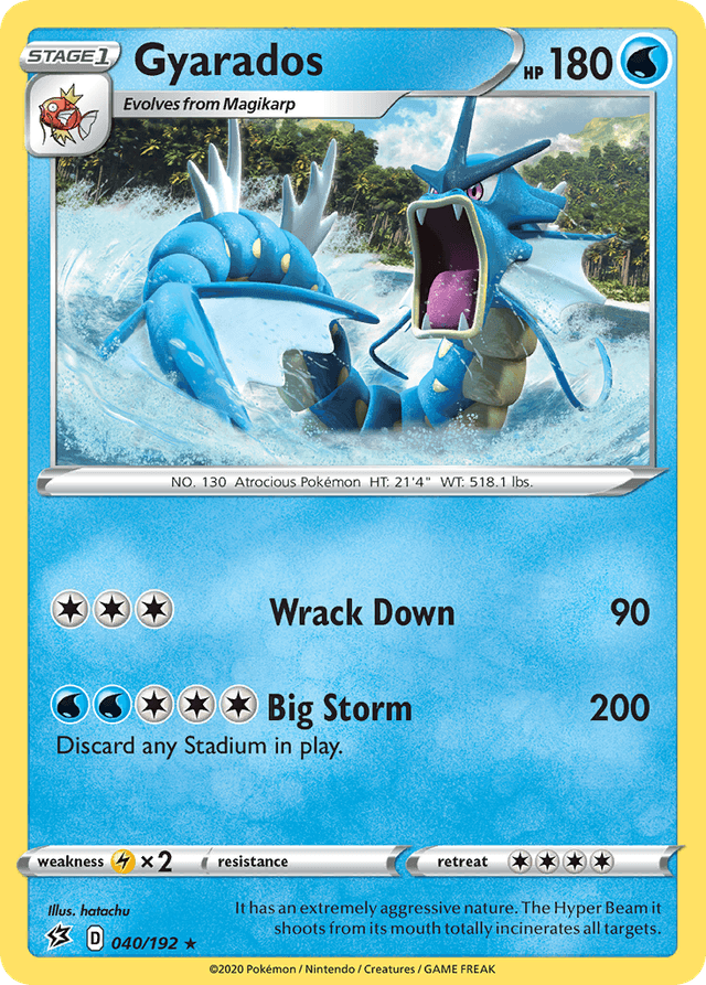 Carta Gyarados 40/192 do set Rebel Clash — Pokémon TCG | Bynx