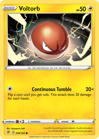 Carta Voltorb 56/192 do set Rebel Clash — Pokémon TCG | Bynx