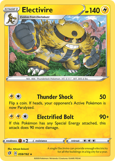 Carta Electivire 59/192 do set Rebel Clash — Pokémon TCG | Bynx
